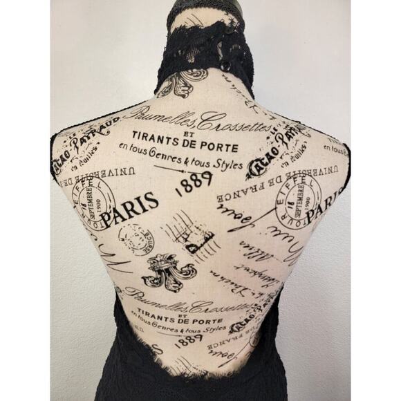 Free People Mini Dress M Harper Lace Halter Open Back OB915841 black Womens - Picture 8 of 15